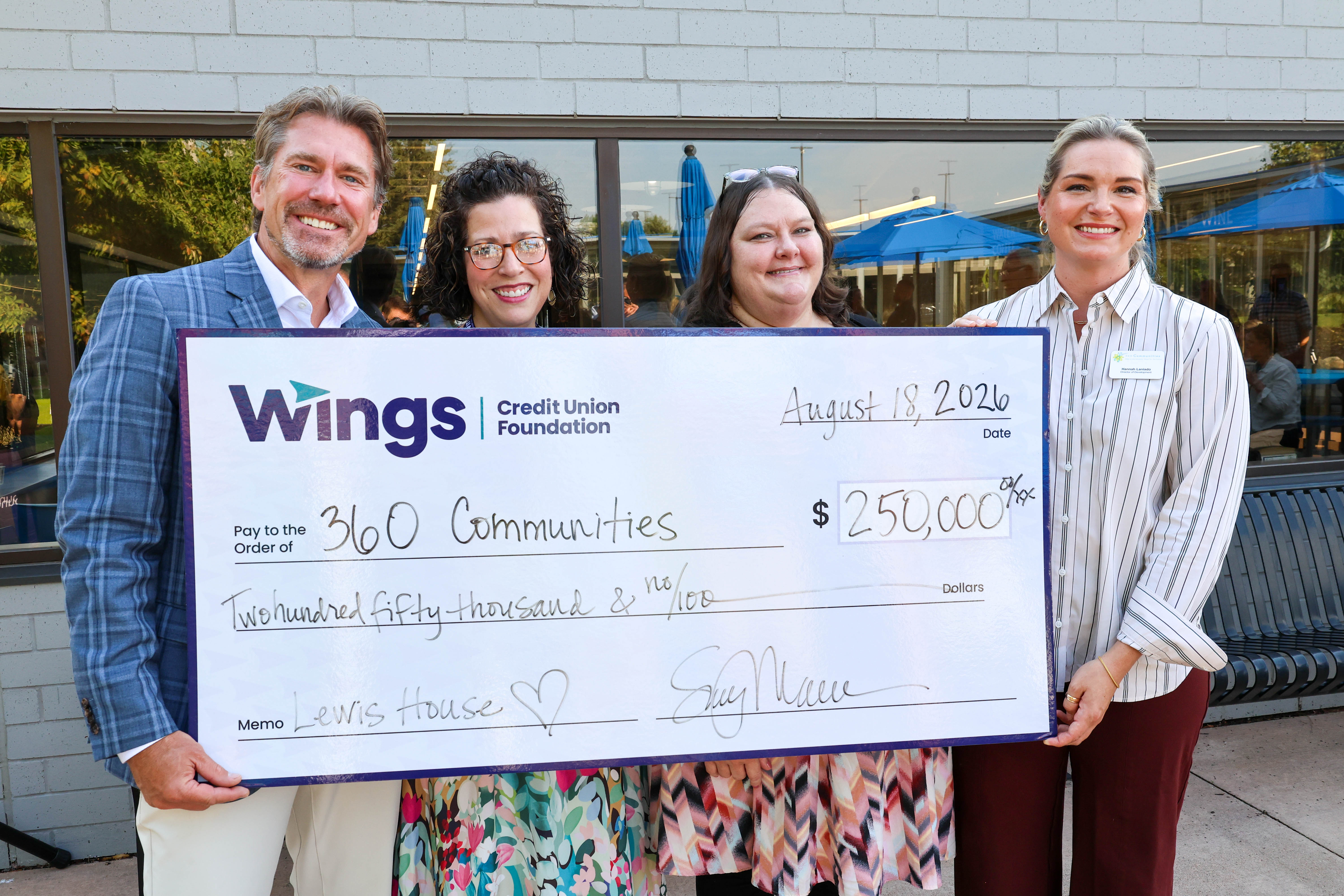 Wings CU Foundation, 360 Communities check presentation (1)