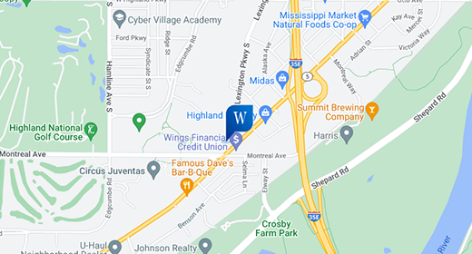 Map of Highland Park Branch Location